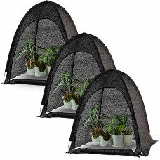 Porayhut Pop Up apsaugos nuo saulės audinys, lengvai atidaroma augalų apsauga, atsparus UV spinduliams, 80 % apsaugos nuo saulės tinklas mini gėlių vazonams su kuolais