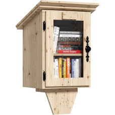 MSFE Children's Bookcase, Double Small Library Box for Outdoor Use with Shelf, Hanging Shelf, DIY Kit for Sharing Books, Waterproof Wooden Bookcase, Small Free Library Box