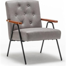 UNICOO - Moderne Akzentstühle, Mid-Century Sessel Wohnzimmerstuhl Freizeitstuhl mit Metallbeinen, Empfangs-Seitenstühle (ZKL-222K Dunkelgrau)