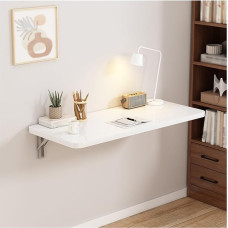 Klappbarer Wandschreibtisch, zusammenklappbarer Wandtisch für Zuhause, Büro, Küche, Waschküche, platzsparende schwimmende Werkbank (90 x 50 cm)