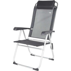 AKTIVE 63028 Sulankstoma kėdutė su 5 padėtimis Apsauga nuo pakrypimo su pagalvėle Aukšta nugara ir porankiais Patvari Maksimalus svoris 110 kg Medžiaga Tekstilė ir aliuminis Matmenys 44 x 55 x 101 cm