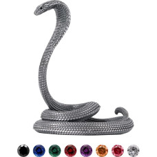 COPPERTIST.WU Kobros telefono stovas stalui Personalizuotas brangakmenių gyvatės akių gyvatės telefono laikiklis Tabletės statula Dekoratyvinis ornamentas (oksiduotas sidabras)