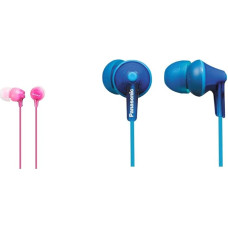 Sony MDR-EX15LPPI Closed In-Ear Headphones Pink & Panasonic RP-HJE125 In-Ear Headphones (Three Pairs of Matching Pieces, 10-24,000 Hz, 1.1 m Cable) Blue