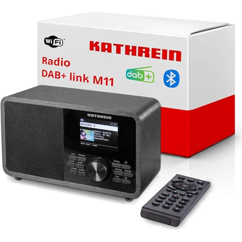 Kathrein DAB+ link M11 I DAB Plus Radio with EWF I Digital Radio DAB+ & FM, Internet Radio I WLAN Radio with Bluetooth for Streaming, Aux 3.5 mm I DAB+ Radio with Remote Control & App Control in Black