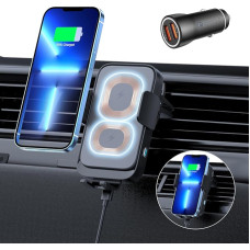 Olycism Mobile Phone Holder Car Ventilation 15 W Qi Fast Wireless Charger Car Phone Holder with Charging Function Car Mobile Phone Holder Wireless Car Charger Ventilated for Phone15 14 13 12 Galaxy