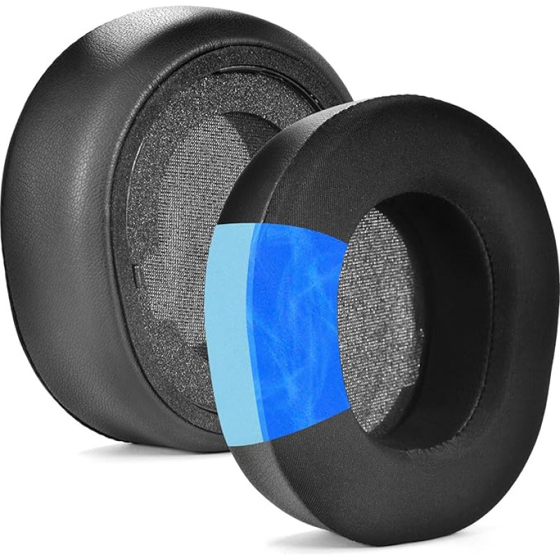Nova Pro Cooling Gel Replacement Ear Pads for Arctis Nova Pro Wireless Earpads with High Density Noise Isolation Foam, Extra Thickness, Nova Pro Wireless Black