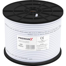 Premium X 100 m Professional Coaxial Cable Copper 135 dB 4-Way SAT Antenna Cable DVB-S / S2 DVB-C DVB-T BK Systems Satellite Cable