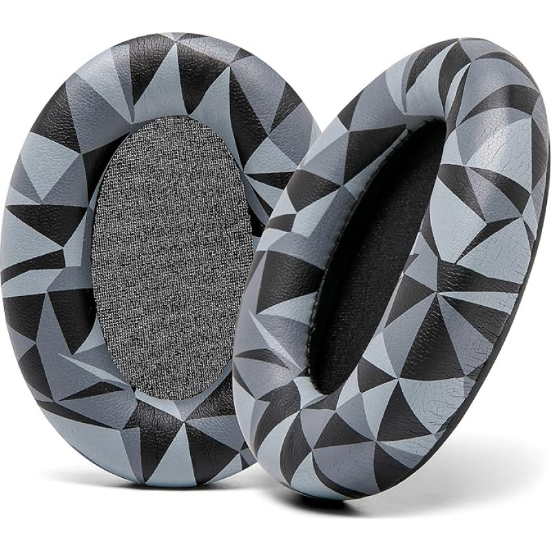 WC Wicked Cushions Extra Thick Replacement Ear Pads Compatible with Sony WH-1000XM3 Headphones - Geo Grey