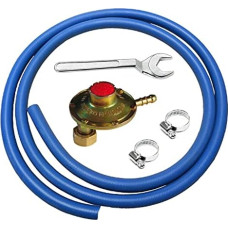 OPIROS Promo Box Fixed Calibration Vertical Regulator + Hose 1.5 m + Cable Tie + Key for Gas for BBQ Ovens