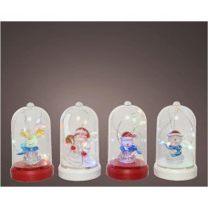 NO DISPONIBLE 72394 Lantern with Christmas Decoration Diameter 6 x 10.3 cm 6 LEDs Various Models Multi-Coloured