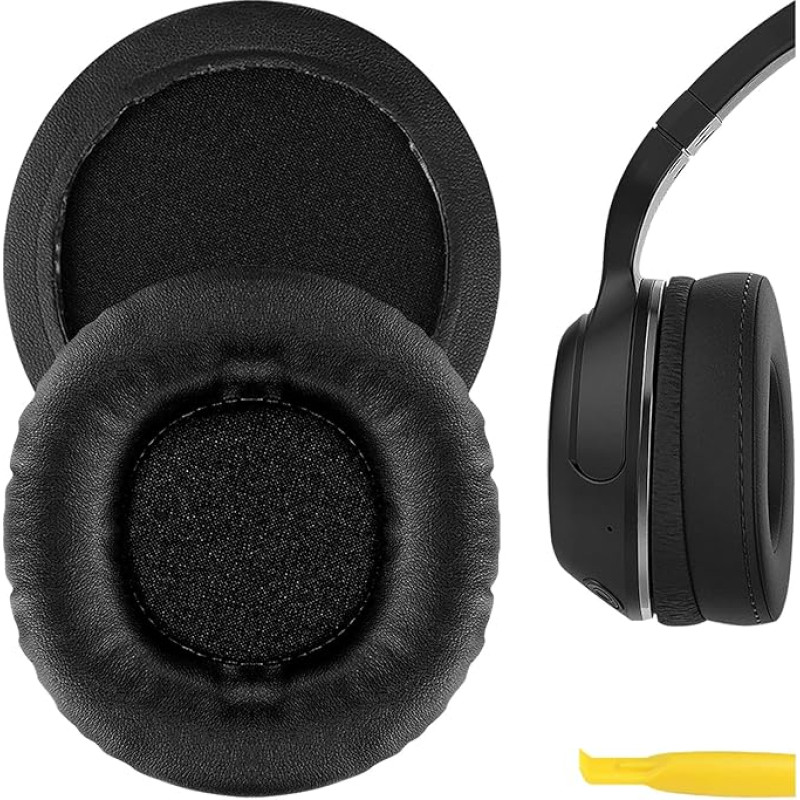 Geekria QuickFit Protein-Leder-Ersatz-Ohrpolster für Skullcandy Hesh, Hesh 2, Hesh2 kabellose Kopfhörer, Ohrpolster, Headset, Ohrmuscheln, Reparaturteile (schwarz)