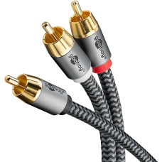 goobay 65303 RCA Y-Cable 10 m / Mono to Stereo Digital Coaxial Cable / Gold-Plated Connectors / Audio Cable RCA Male to 2x RCA Male