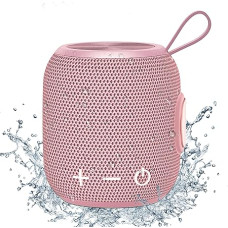 FIGMASU Speaker Boxes Bluetooth Portable Mini Bluetooth 5.0 Wireless Speaker, 360 HD Surround Sound and Rich Stereo Bass, IPX7 Waterproof for Travel, Pool and Shower (Pink)