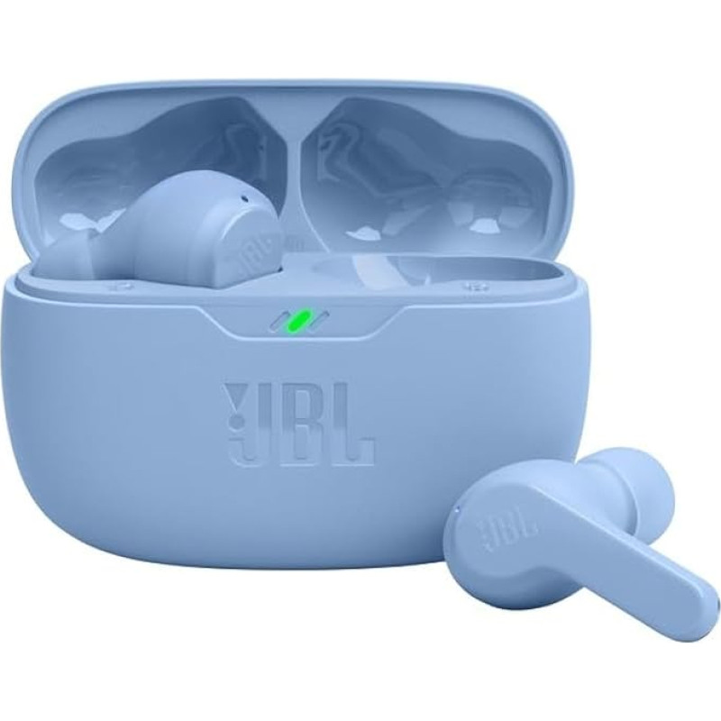 JBL Wave Beam Wireless In-Ear Earphones with IP54 and IPX2 Waterproof - Hands-Free Function and 32 Hours Battery Life - Blue