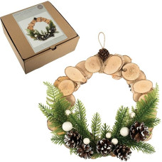 Trimits Make Your Own Wreath Kit, Scandi Wood Slice, 25 cm BW25/SCAN