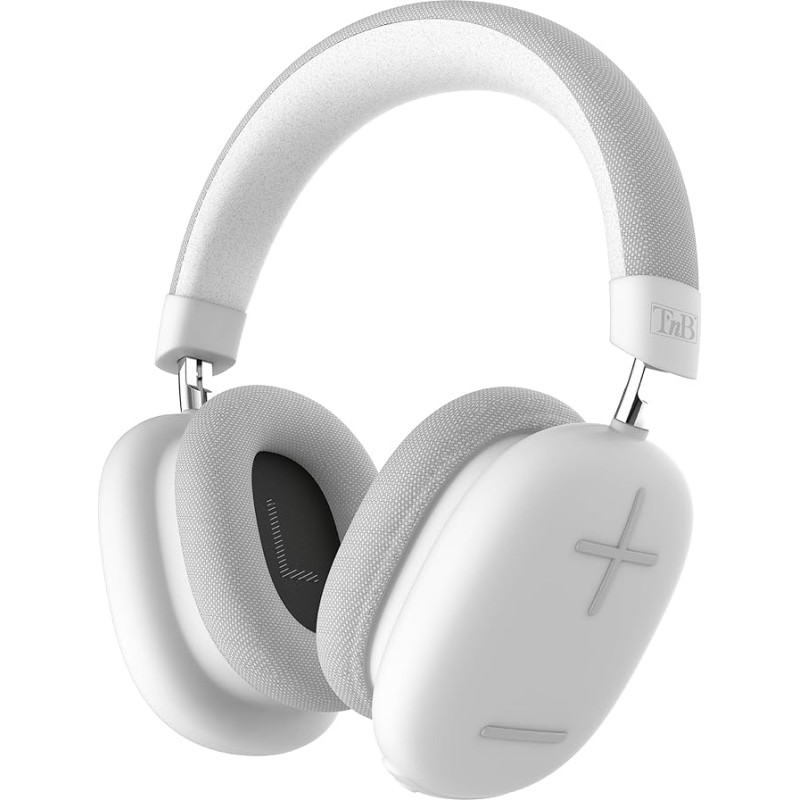 T'nB Wireless Headphones, Foldable, Passive Noise Cancellation, Bluetooth Connection, Stereo Sound with Built-in Microphone, Battery Life up to 50 Hours - White