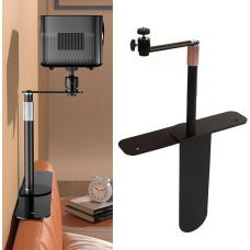 Projector Stand Wall, Projector Stand Rotatable, Height Adjustable, Universal Quarter Thread Projector Tripod Stand for Sofa, Desk, Bedroom (Black)