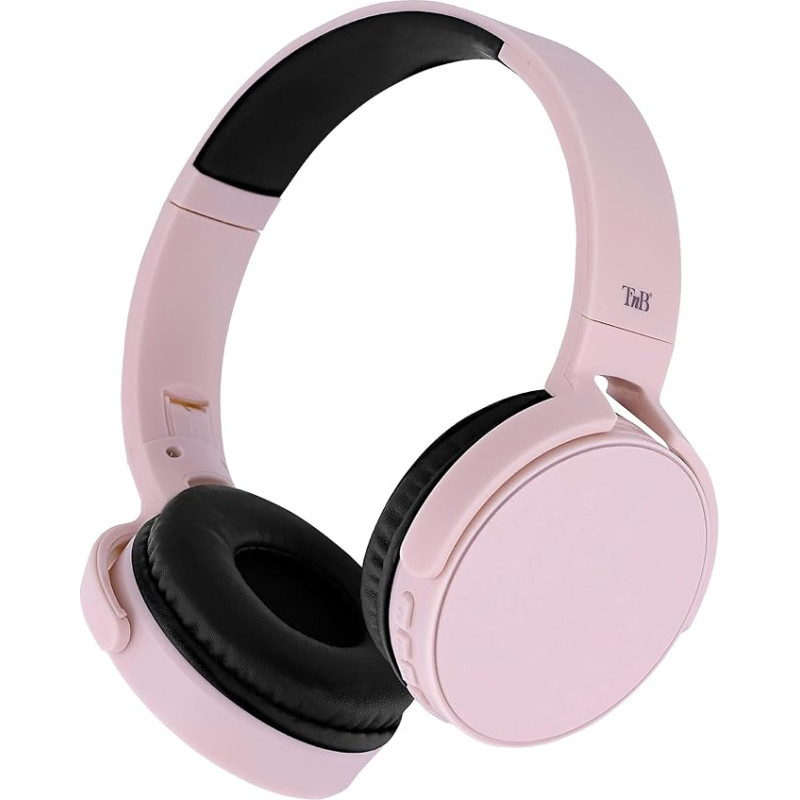 T'nB Wireless Bluetooth Headphones 5.0 Model Single 2 8 Hours Listening Time Adjustable Jack Convenient Built-in Microphone and Controls for Sports and Training (Pink)