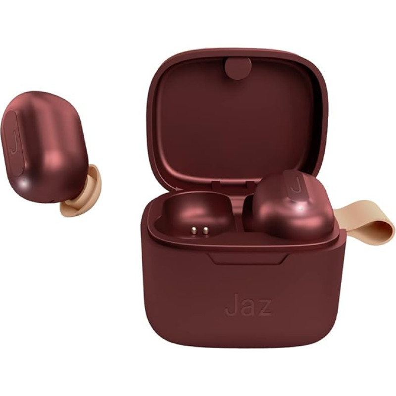 JAZ SBS TWS AIRON Wireless Headphones with Knurled Metal Housing, Touch Control, 5 Hours in a Row, Mono Dual Leader Technology, Unique Pomegranate Red, Unica