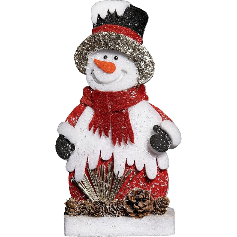 SHATCHI Christmas Table Figures Snowman Red Grey Window Wall Door Holiday Home Christmas Glitter Foam Showpiece Decorations 52cm/42cm/32cm 32cm