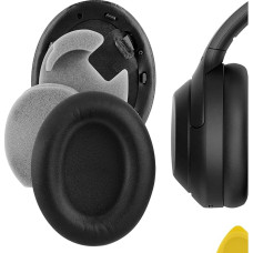 Geekria QuickFit Protein Leather Replacement Ear Pads for Sony WH-1000XM4 Wireless Headphones Ear Pads, Headset Ear Pads, Ear Cups Repair Parts (Black)