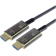 PremiumCord 8K Ultra High Speed HDMI 2.1 Optical Active Fibre Optic Cable 48Gbps HDMI 2.1 3D EDID ARC HDR Resolution 8K@60Hz 4320p 4K@120Hz Gold Plated Length 15m