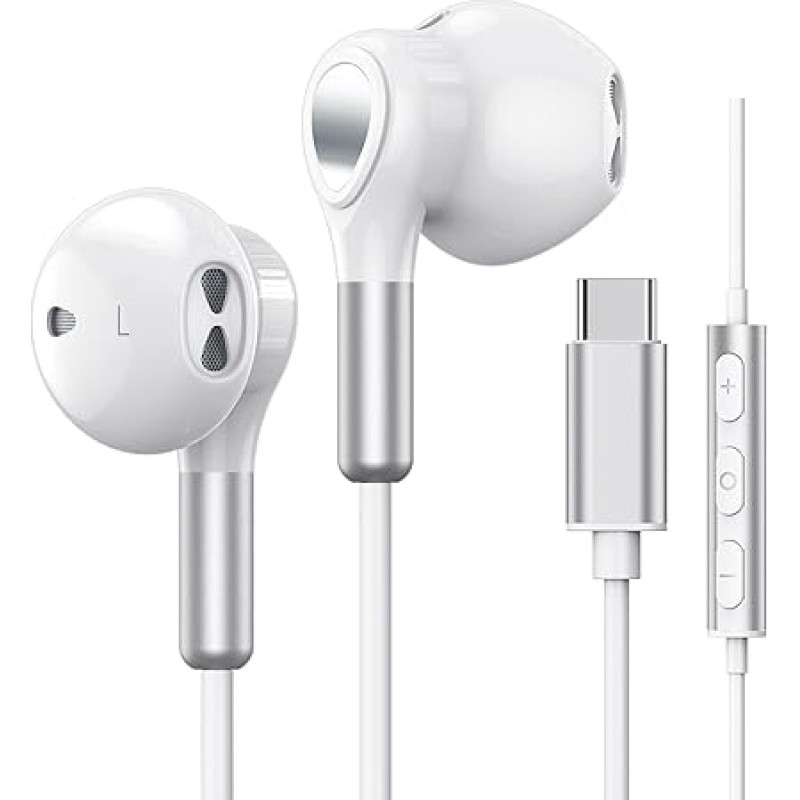 USB C Headphones for Samsung Galaxy S22 Ultra S21 FE S20 A53, USB C Headphones with Microphone In-Ear Headphones with Cable, USB Type C Headphones for iPad Pro 2021/2020 iPad Air 5/4/Mini 6, Pixel 7 6