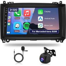 Hodozzy 2G 32G Android Car Radio for Mercedes Benz B200 2008-2011 B-Class W169 W245 Viano Vito W639 Sprinter W906, Carplay Android Car Radio 9 Inch Touchscreen Navigation WiFi Bluetooth HiFi FM RDS