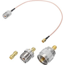 sourcing map RG316 Koaxialkabel, SMA-Stecker auf UHF-Buchse mit Adapter, verlustarmes RF-Koaxialkabel, 30 cm, Orange, 1 Stück