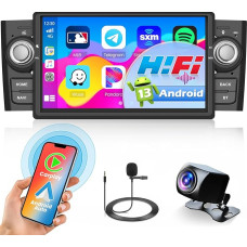 Hikity Android 11 Car Radio for Fiat Punto 2005-2009 & Linea 2007-2011 with Carplay and Android Car, 7 Inch Touch Display for Fiat with Navigation WiFi CANBUS FM & RDS Radio USB Reversing Camera