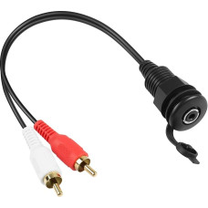 QIANRENON RCA to 3.5 mm TRS Thread Fixed Waterproof Cable 2 RCA Male to 1/8 Female Stereo Embedded Mount Adapter for TV Tablet Speaker Home Cinema Headphones 30 cm / 11.8 inches