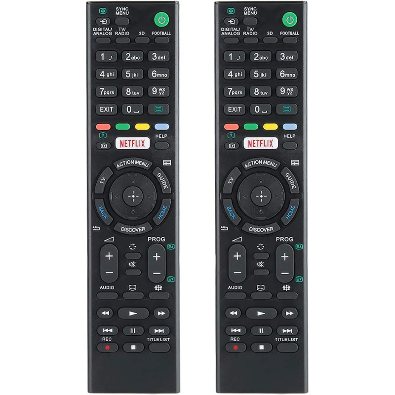 ASHATA TV Remote Control 2PCS For Sony TV Remote Home TV Remote Control Replacement for Sony KDL-43W808C RMTTX100 KD-43X8305C, Multifunctional, Long Transmission Range, Wear Resistant