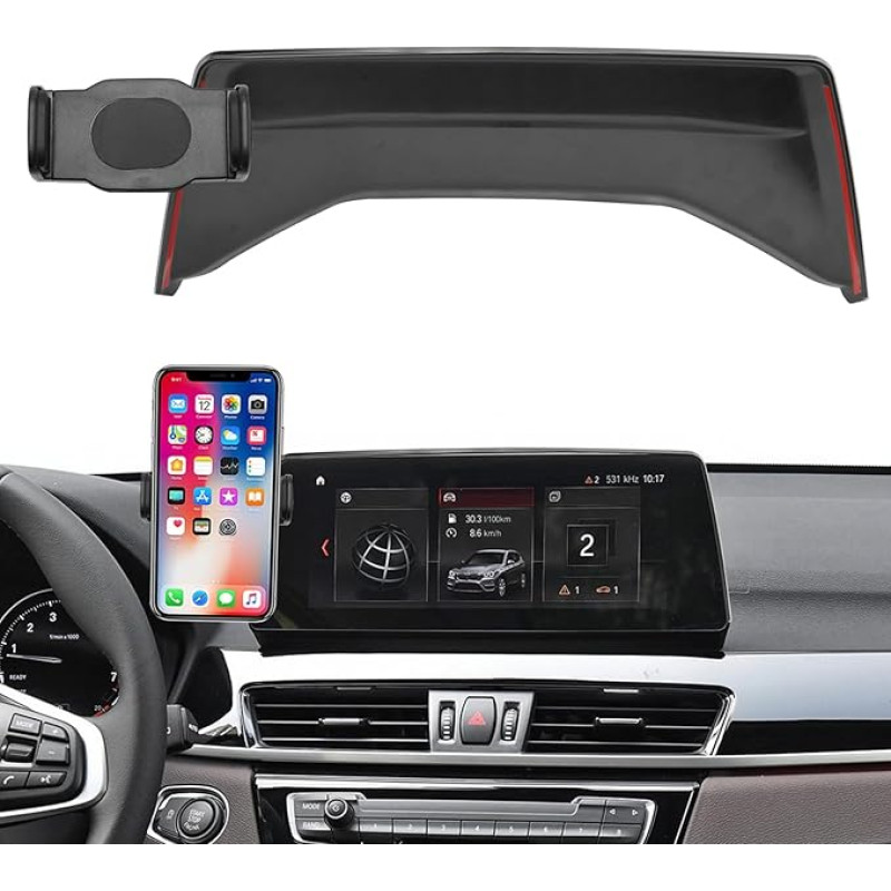 TTCR-II Compatible with BMW X1 Mobile Phone Holder, Custom Fits Base for BMW X1 F48 LCI X2 F39 2020-2022 Smartphone Holder 26.03 cm Dashboard 360° Rotatable Adjustable BMW F48 Mobile Phone Holder