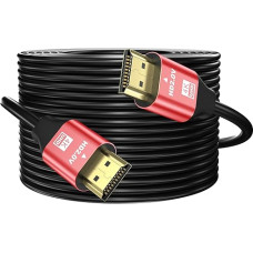 grofyllaa 4K HDMI Cable 25 m, High Speed HDMI 2.0 Cable 4K @ 60Hz 2K @ 120Hz, Gold-Plated Connector 3D ARC HDCP 2.2 & 2.3 for HDTV/Blu Ray Playback/Projectors/Laptops/PS4/PS5 (Red)