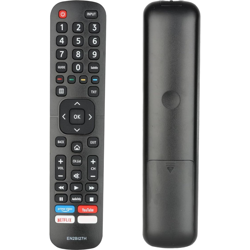 CTRLBETTER Remote Control EN2BI27H Compatible with Hisense Smart TV 32AE5500F 40AE5500F H43B7100 H43B7500 H50B7300 H55B7100 H55B7120 H55B7300 Replacement Controller with PrimeVideo YouTube ETFLIX Puls