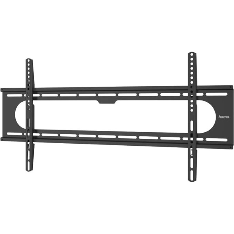 Hama TV Wall Mount (TV Wall Mount 90 Inches, VESA 50 x 50 to VESA 800 x 400, up to 100 kg, Distance from Wall 2.6 cm, Flat, Rigid, Fixed, TV Wall Mount with Fischer Dowels) Black