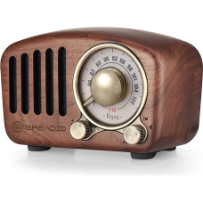 Vintage Radio Retro Bluetooth Speaker Greadio Walnut Wood FM Radio with Old Fashioned Style, Strong Bass, Loud Volume, Bluetooth 5.0, TF Card & AUX