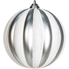 EUROCINSA Ref.28541 Box of 3 Hanging Balls PVC Glossy Matt 15 cm Diameter 1 Piece White / Silver 15 cm