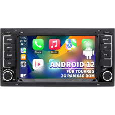 Car Radio for VW Touareg Transporter T5 Multivan, Android 12 System 2G + 64G, 7 Inch Touch Screen, Double DIN Radio Supports Navigation Carplay Android Car Bluetooth WiFi