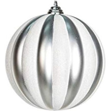 EUROCINSA Ref.28536 Box of 3 Hanging Balls Made of PVC Glossy Matt 12 cm Diameter 1 Piece White/Silver 12 cm