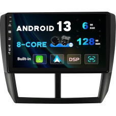 SXAUTO Android 13 [6G + 128G, 8-Core] IPS Car Radio for Subaru Forester 3 (2007-2013) - Built-in Carplay/Android Car - LED Camera + MIC 360-CAM DAB Steering Wheel Control Fast Boot WiFi DSP - 2 DIN 9