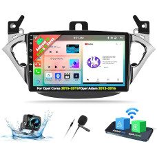 OiLiehu 4+64G 8 Core Android 13 Car Radio 2DIN for Opel Corsa 2015-2019/Opel Adam 2013-2016 CarPlay Android Car Radio with Screen 9 Inch Support Bluetooth GPS FM RDS WiFi DSP/EQ