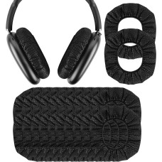 Geekria 30 Pairs Disposable Ear Pads for AirPod Max, Headphone Covers/Ear Pads, Stretchable Sanitary Ear Cups, Fits 3.14-4.33 Inch Ear Pads Headphones (Black)