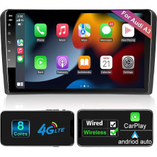 Android Car Radio with Navigation Screen Wireless Carplay Wireless Android Car for Audi A3 S3 RS3 2003-2012.9 Inch Android 8 Core Car Radio Touch Display with Bluetooth RDS AM FM GPS WiFi