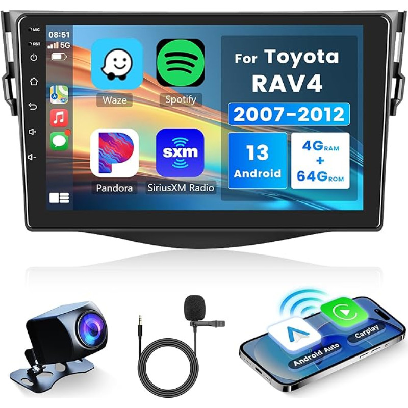 4G + 64G Wireless Android Car Radio 2 DIN for Toyota RAV4