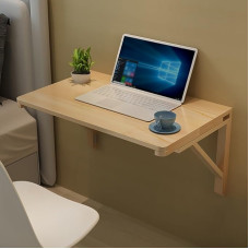 An der Wand montierter Computertisch, Esstisch, an der Wand hängender Klapptisch, Massivholz, doppelte Stütze, Wandtisch, Beistelltisch (dydis: 60 x 45 cm)
