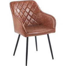 SAM Lasse Dining Chair with Suede Effect Fabric Cover Black Metal Feet Scandinavian Style Shell Chair with Stitching