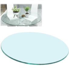 SAGIDAR apvalus stalo stalviršis iš grūdinto skaidraus stiklo, stiklinis stalo stalviršis, apvalus stalo stalviršis iš stiklo, grūdinto stiklo stalviršis, skaidraus apvalaus stiklo stalviršis, 50 cm, 60 cm, 70 cm, 80 cm, 100 cm