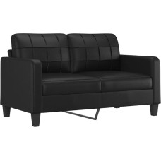 HETFTJN Lounge Sofa Living Room Couch Camping Sofa Camping Chair - 2-Seater Sofa Black 140 cm Faux Leather for Hotel Room Seat Room Office Bedroom