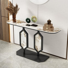 Konsolentisch, schmaler Eingangstisch, Sofatisch, Rockboard hinter dem Couchtisch, Langer moderner Akzenttisch, Flurtisch für Wohnzimmer, Foyer (Schwarz-C)